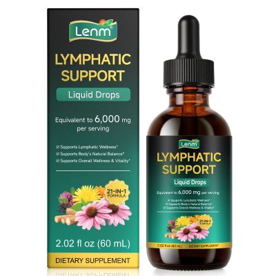 Lymphatic Drainage Drops with Dandelion & Burdock Root Extract Natural Wellness Support, Fast Absorbing Liquid 60ml