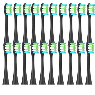 12 Replacement Heads, Compatible with Oclean Flow/X/X PRO/ Z1/ F1/ One/Air 2/SE Brush Heads, Soft Toothbrush Vacuum Cleaner Bristles (20pcs Black, One Size)
