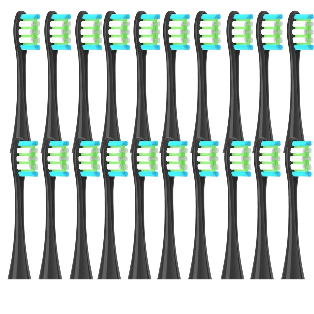 12 Replacement Heads, Compatible with Oclean Flow/X/X PRO/ Z1/ F1/ One/Air 2/SE Brush Heads, Soft Toothbrush Vacuum Cleaner Bristles (20pcs Black, One Size)