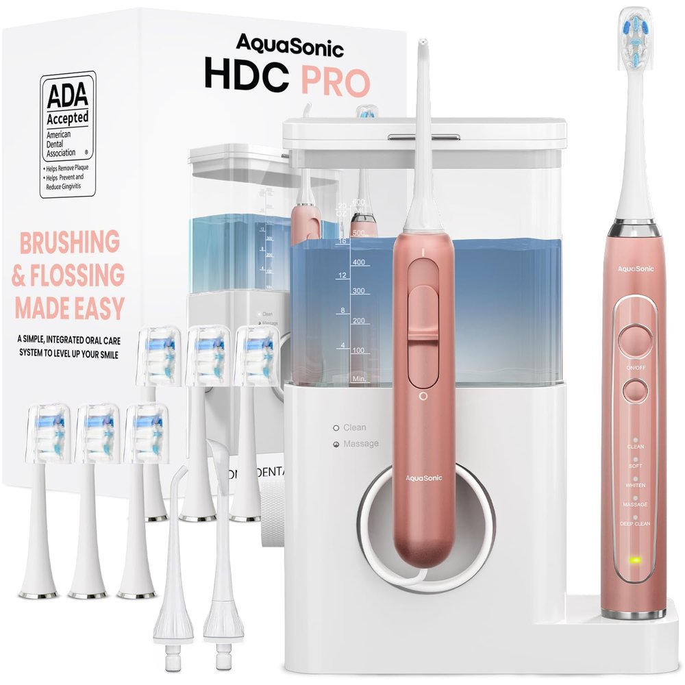 Home Dental Center PRO Brushing & Flossing Made Easy Brush & Floss Power Toothbrush & Water Flosser Whiter Teeth & Healthier Gums