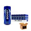 Shopior Carbonated Energy Drink with Taurine, Caffeine & B Vitamins Vegan, Gluten Free & Low Calorie Refreshing Soft Drink for Work, Sports & Gym (Boost Energy Original - 250ml x 24 Cans) view 1