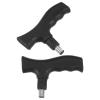 BESTOMZ Cane Handle Replacement Grips 2Pcs Black Plastic Ergonomic Side Handles for Walking Canes Suitable for Elderly and Disabled Support view 1