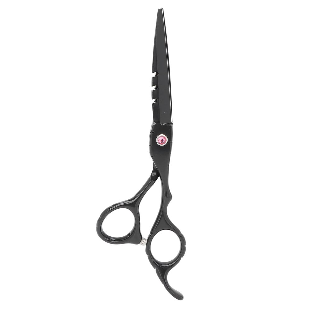6 Inch Stainless Steel Beard Trimming Scissors, Barber Hair Cutting Shears, Precision Blade Mustache Scissors for Home Salon Use with Ergonomic Handle and Adjustable (Black)