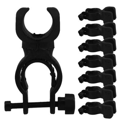 Ciieeo 8pcs Walking Stick Clip Cane Accessory for Walker Power Chair Cane Holder with Secure Grip Design Easy Installation Black Plastic for Older Adults Mobility Scooter and Crutches