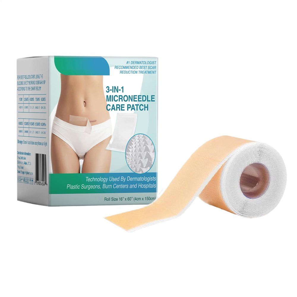 Hauwthg Silicone Scar Plaster for the Skin Silicone Scar Plaster Roll 4 x 150 cm Silicone Scar Tape Reusable Silicone Plaster for Visible Scar Reduction in Caesarean Section, Burn