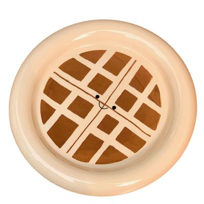 Ceramic underglaze color hand-painted waffle plates are exquisite and practical for home use-waffles