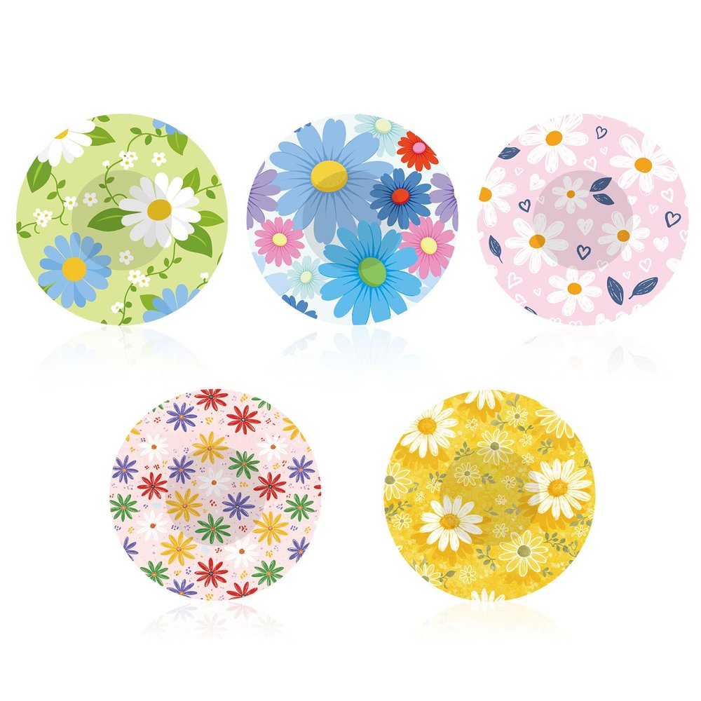 10pcs Daisy Style Sensor Covers for Libre 2/3, Daisy Theme Sensor Stickers Waterproof & Sweatproof Christmas Adhesive Patches CGM Monitor Patch Accessories Compatible with Libre