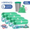 Crystal Life Premium Garbage Bags Green, Large, 25 x 30 Inches, Extra Heavy Duty, Odour Shield Tech, Tie-String Closure (15 Bags per Roll, 4 Pack) view 2