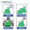 Crystal Life Premium Garbage Bags Green, Large, 25 x 30 Inches, Extra Heavy Duty, Odour Shield Tech, Tie-String Closure (15 Bags per Roll, 4 Pack) view 4