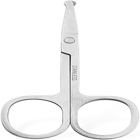 Nose Hair Scissors, Nose Hair Cutter, Round Safety Scissors, Nose Hair Scissors, Stainless Steel, Curved Blade, Round Tip, Eyebrow Scissors, Beard, Facial Hair, Makeup, Unisex