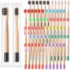 24 Pcs Kids Bamboo Toothbrushes Soft Bristle Toddler Toothbrush BPA Free Wooden Travel Toothbrushes for Kids Children Home Travel School, 5.7 Inches, Individually Wrapped view 1
