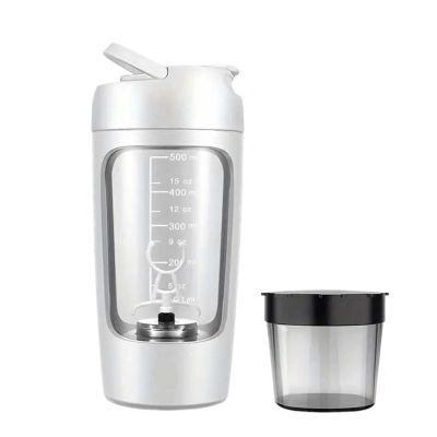 500ML Protein Powder Mixing Cup Automatic Shaker Bottle Mixer Shake Milk Coffee Blender Kettle fro Gym Outdoor(White)