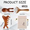 4 PCS Head Massage Tools, Wooden Scalp Massager, 3 Different Massagers and Storage Bag, Portable Head Massage Tools for Relaxation and Tension Relief, Natural Wood Material view 2