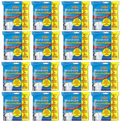 Wardrobe DEHUMIDIFIER Disposable Hanging Bags Room Moisture Absorber Condensation Remover for Damp, Mould in Home, Bathroom, Window, House, Kitchen, Bedroom Interior Traps (Pack of 48)