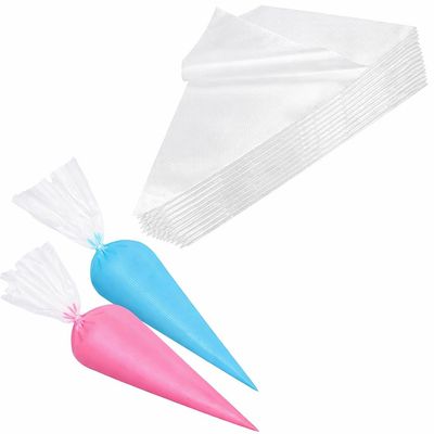50PCS Disposable Piping Bags, 12-Inch Clear Plastic Icing Bags,Dispose After Wse with No Washing Required, Crush-Resistant and Tear-Proof, Ideal for Frosting Decorating Cakes and Cookieses