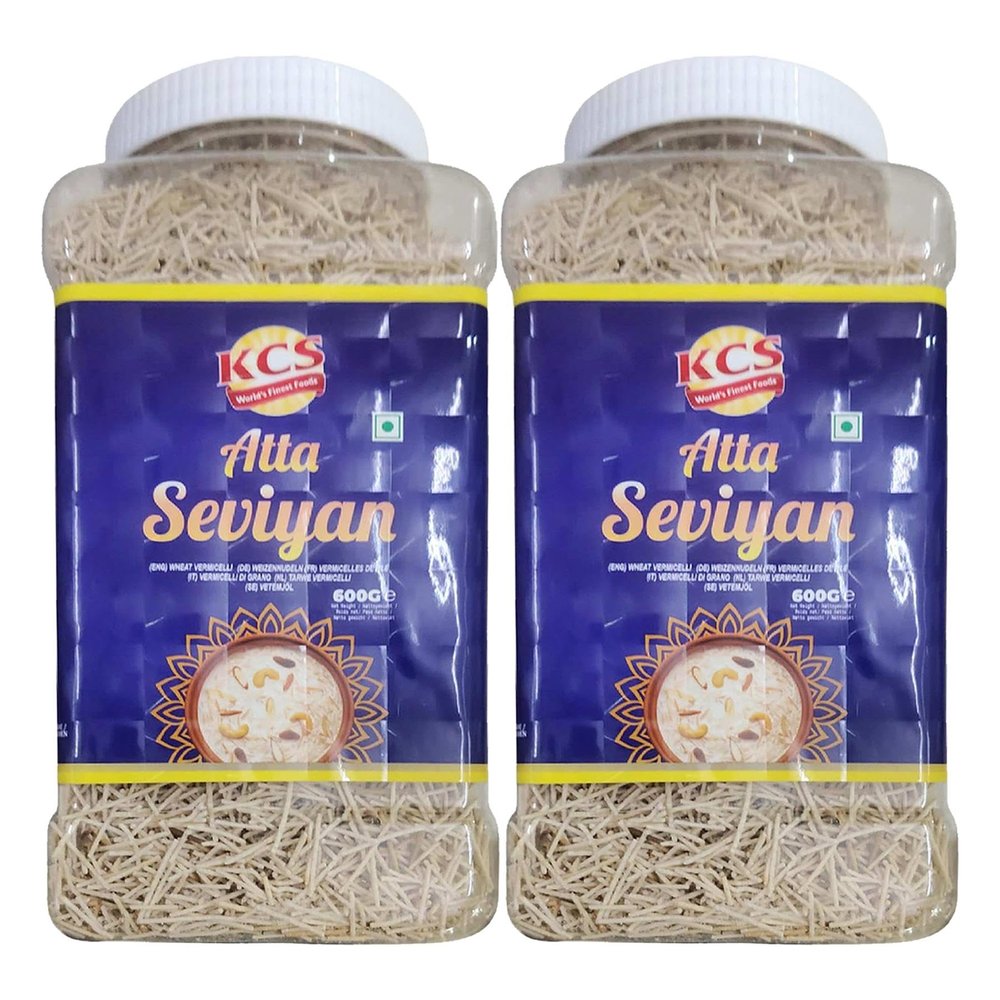 KCS Atta Seviyan 600g x 2 | Whole Wheat Vermicelli | Suitable for Sweet and Savoury Dishes | Ideal for Desserts, Upma & Breakfast Recipes | 1.2kg Total