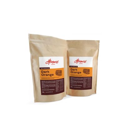 Hormozi Coffee - Dark Orange Gourmet Hot Chocolate Flakes 250g - Rich Creamy Made with Real Chocolate