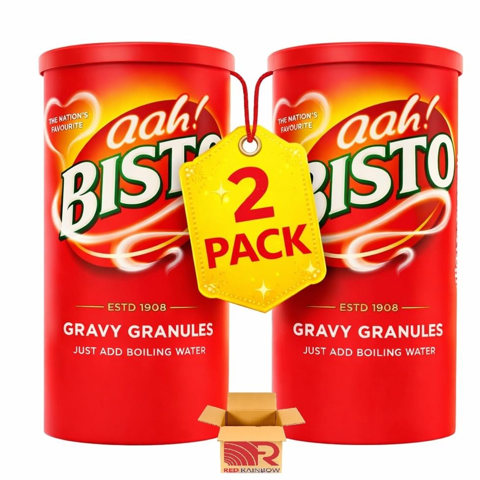 Bisto Gravy Granules 2 x 450g Classic Instant Gravy Just Add Boiling Water, Low Fat & Sugar, Suitable for Vegetarians, Ideal for Roasts & Family Meals By Red Rainbow