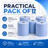 Blue Paper Rolls Pack of 6, 2 Ply Embossed Centrefeed Towels, Absorbent Cleaning Tissue for Kitchen, Workshop, Restaurant, Garage, Washroom & Commercial Wiping view 4