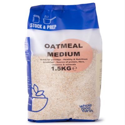 Whole Food Earth - Oatmeal Medium 1.5kg - Stock & Prep - Organic Milled Oats
