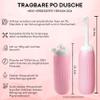 Foldable Butt Shower - 13 Holes for Stronger Water Jet, with 2 Sealing Rings, Lid, Dust Cap & Bag - Ideal as an Intimate Shower, Portable Bidet, for Travel (Pink, 700 ml) view 3