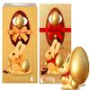 AVP 2 X Gold Bunny Easter Egg 195g 1 Milk Chocolate with Crunchy Biscuit Shell, 1 Gold Bunny Egg Milk Chocolate Easter Chocolate for Sharing Easter, gift view 1