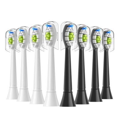 4/8/12/16pcs Replacement Toothbrush Heads,Compatible with Electric Brush Head 4100 6500 6100 7500 5300 1100(4White 4Black)