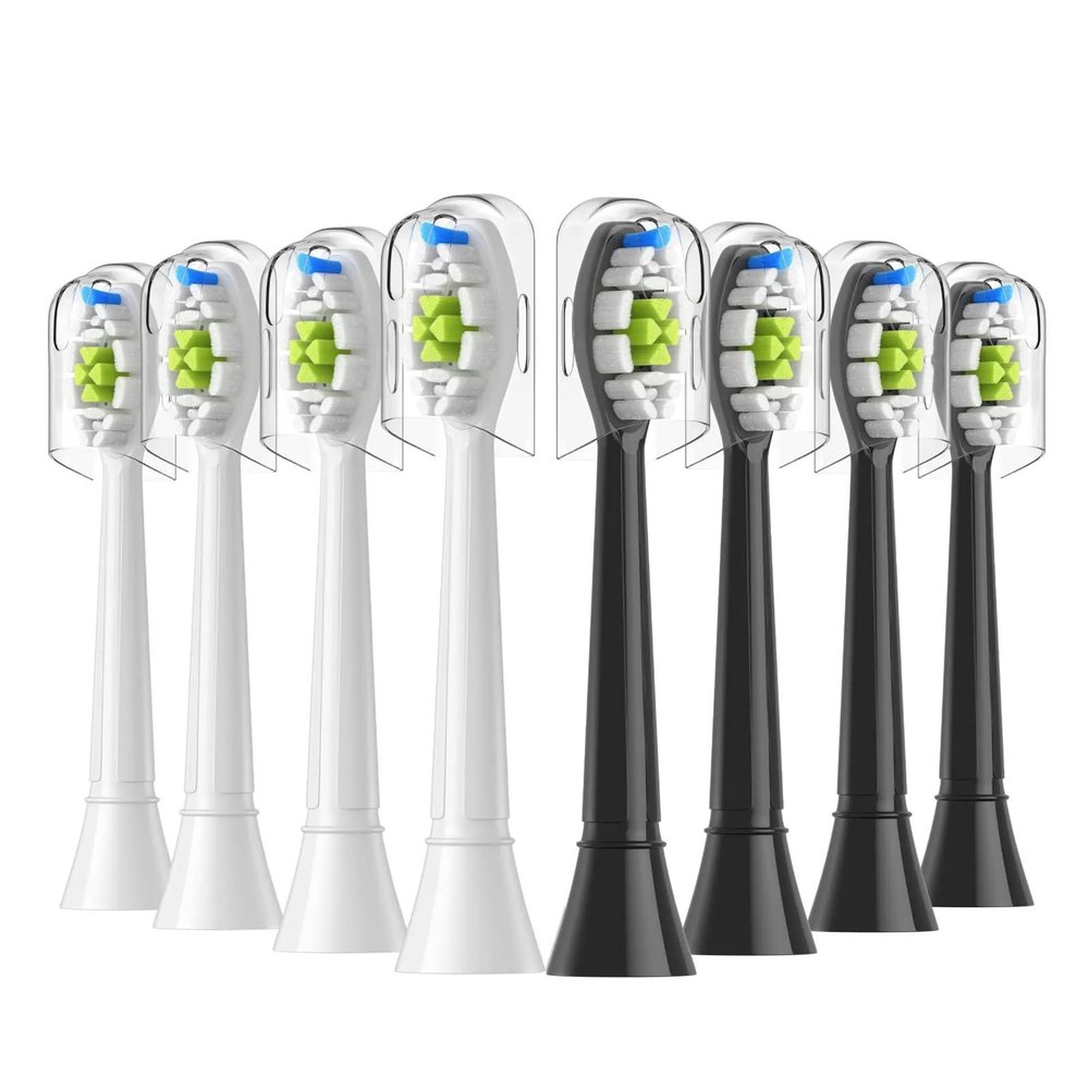 4/8/12/16pcs Replacement Toothbrush Heads,Compatible with Electric Brush Head 4100 6500 6100 7500 5300 1100(4White 4Black)