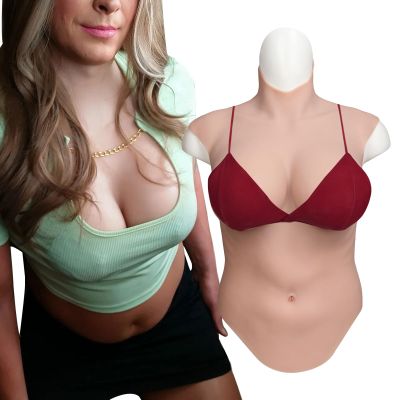 Yuewen No Oil Large Size Silicone Filler 7th Silicone Half Body Suit Breast Plate with Float Point Inside Silicone Breast Forms for Crossdresser