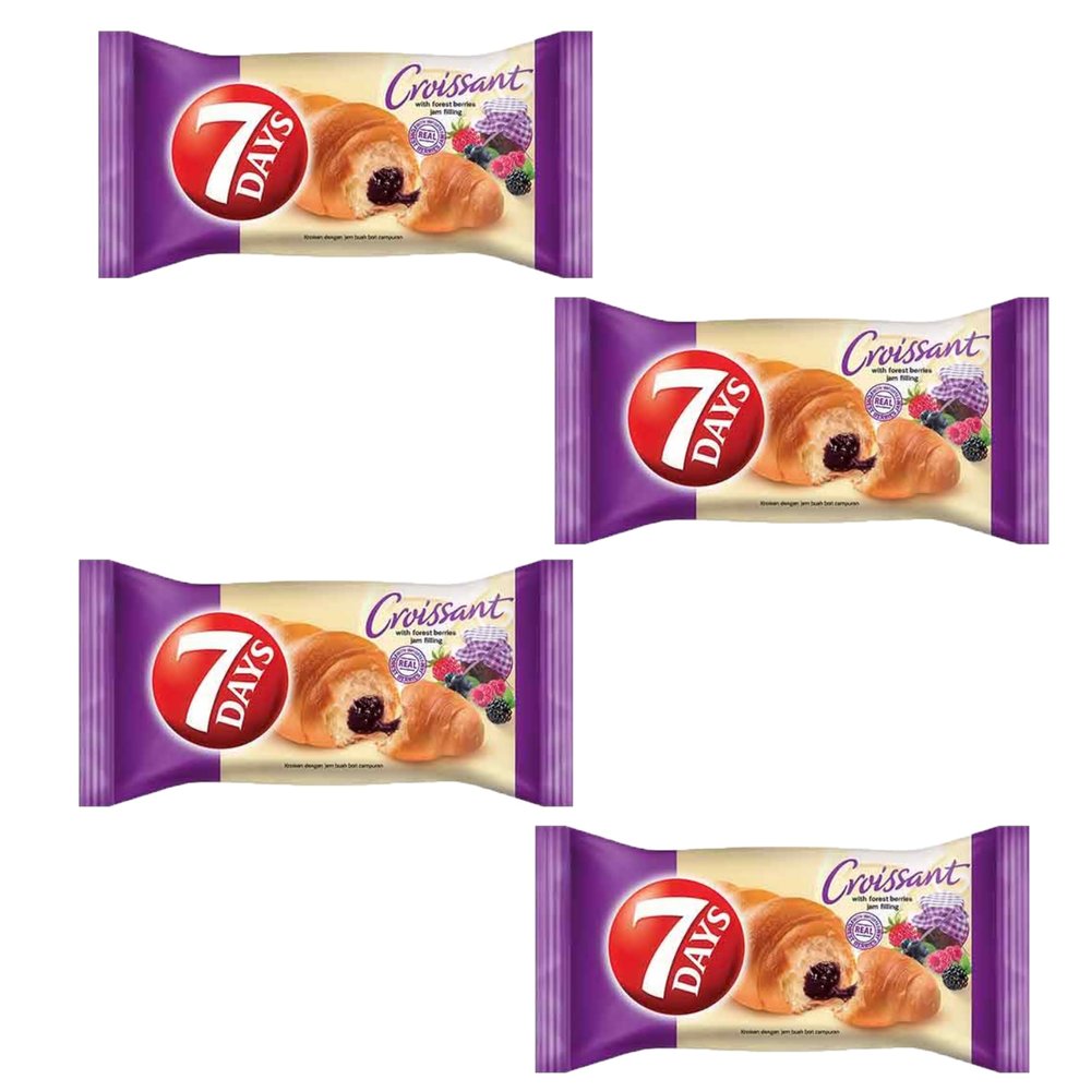 7Days Max Croissant Padure 80g Rich Filled Croissant Snack for Sweet Enjoyment Product of Poland Pack of 4