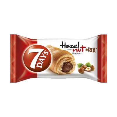 7Days Croissant Hazelnut 80g Soft Filled Croissant Snack for On the Go Energy Product of Poland Pack of 1