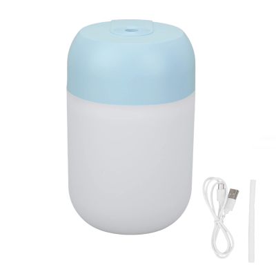 YUMILI USB Humidifier Small Portable Silent Household Moisturizing Skin 260ml Desktop Humidifier for Travel Room (Blue)
