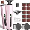 2 in 1 Electric Callus Remover for Professional Manicure and Pedicure - 9 Adjustable Rechargeable Callus Removal Foot with Digital Display for Cracked Heels, Callus Removal, Pink view 1