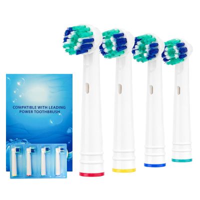 4PCS Round Electric Toothbrush Head, Oral-B Round Replacement Electric Toothbrush Heads, Suitable for Most Braun Oral-B Electric Toothbrushes, Effective Deep Oral Cleaning and Plaque Removal(White)