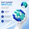 4PCS Round Electric Toothbrush Head, Oral-B Round Replacement Electric Toothbrush Heads, Suitable for Most Braun Oral-B Electric Toothbrushes, Effective Deep Oral Cleaning and Plaque Removal(White) view 4
