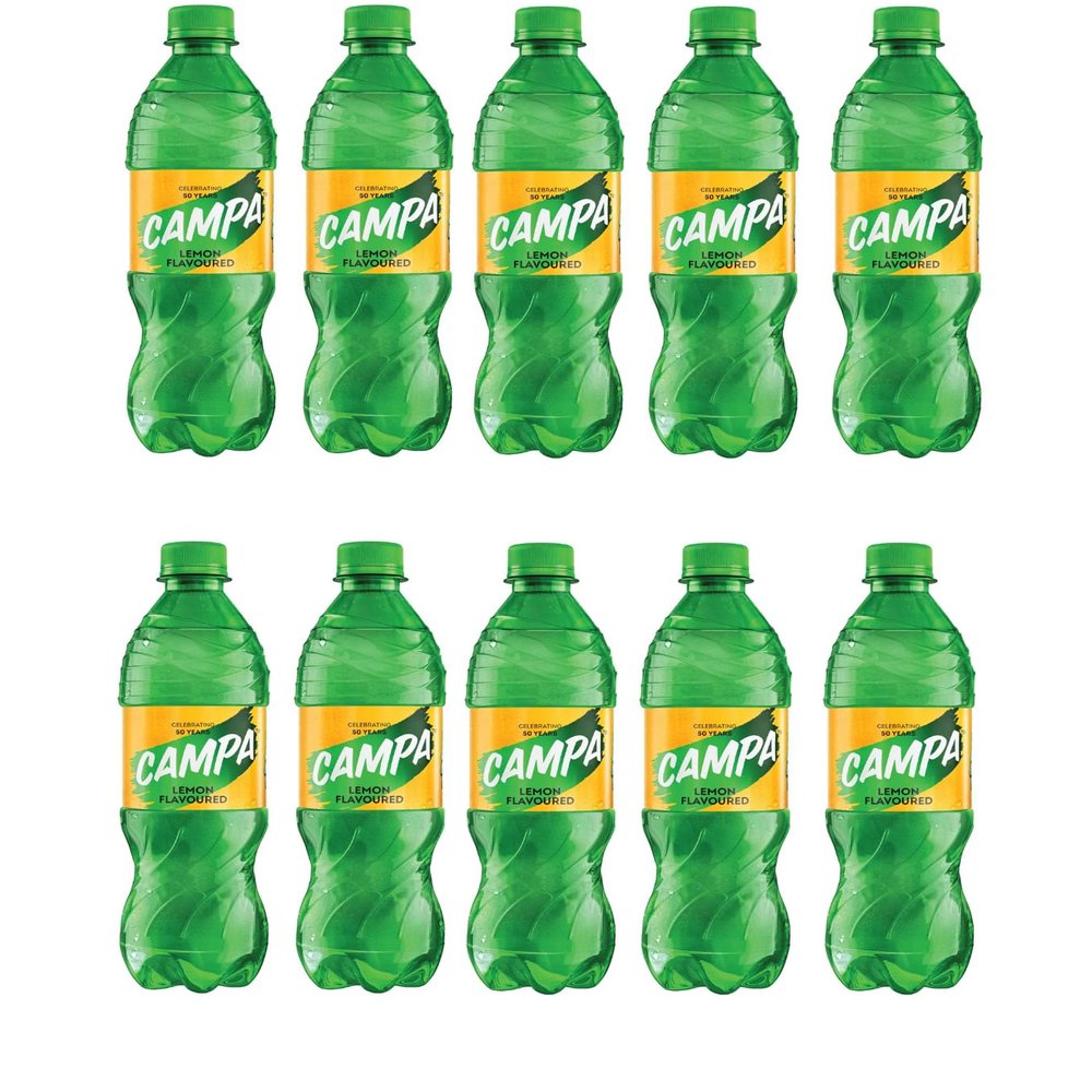 Campa Lemon 200ml Bottle | Sparkling Lemon Soft Drink | Carbonated Citrus Beverage | Ready to Drink Soda (Pack of 10)