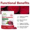 Beetroot Gummies 200mg 20:1 Extract | 8-in-1 NO Boost, CoQ10, L-Arginine, L-Citrulline | Sugar-Free Vegan Gummies 4000mg for Circulation, Energy & Heart Support | Mixed Berry, 90 Gummies view 3
