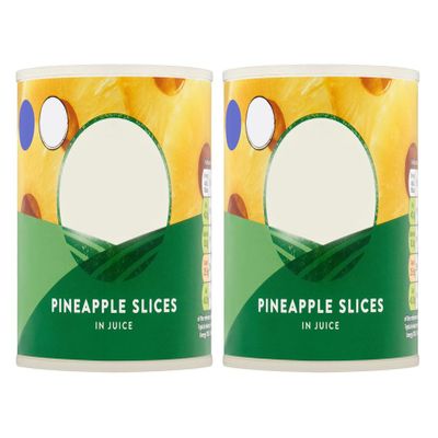 Pineapple Slices in Juice, 425g, Vegan Friendly, Pack of 2