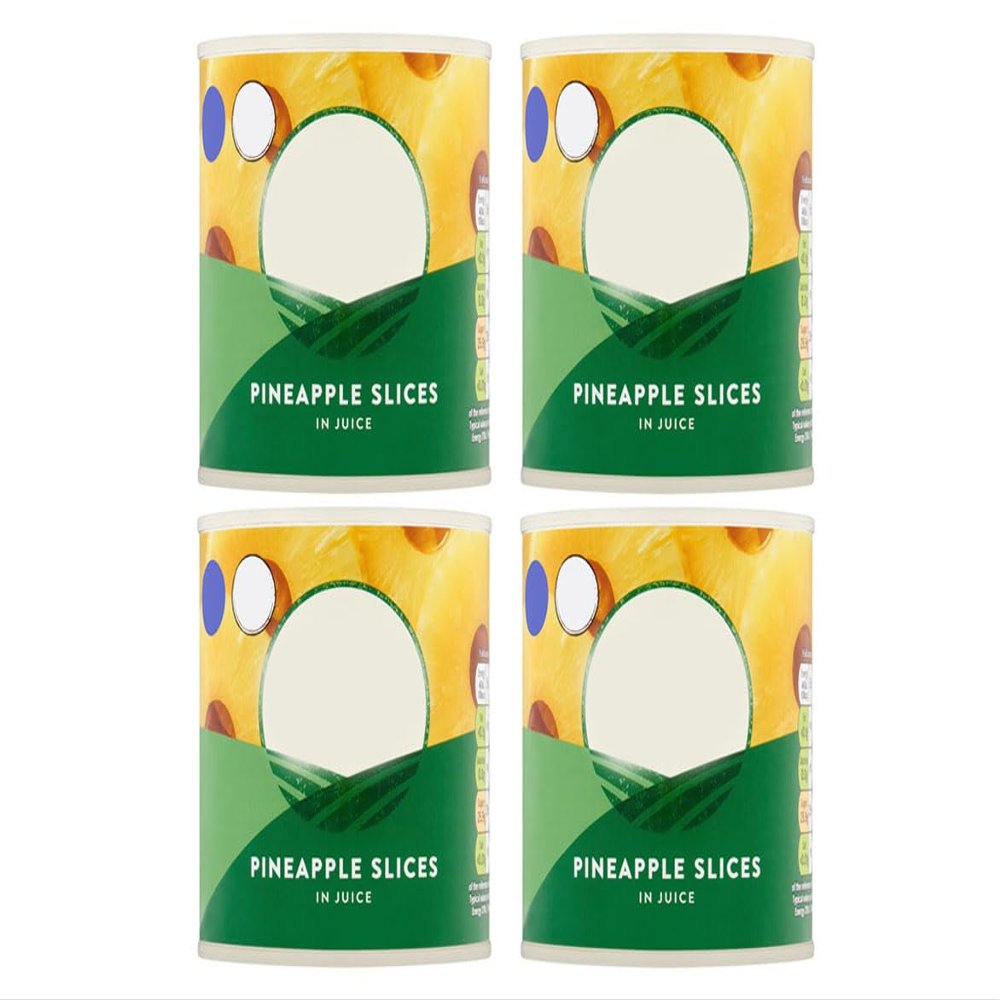 Pineapple Slices in Juice, 425g, Vegan Friendly, Pack of 4