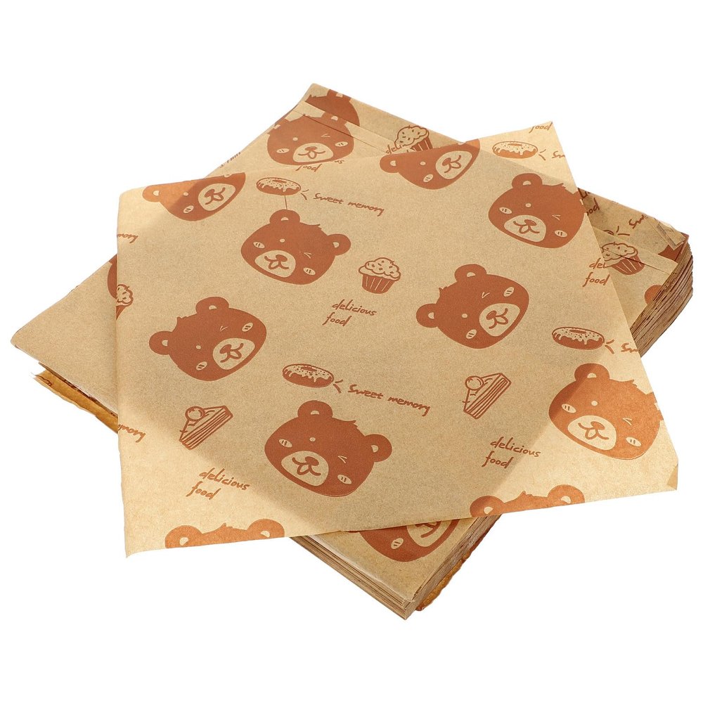 ELEOUTI 500 Sheets Food Wrapping Paper Sheets Oil-Proof Non Odor Paper with Cute and Lovely Design Delicate Look for Storing Leftovers and Picnics
