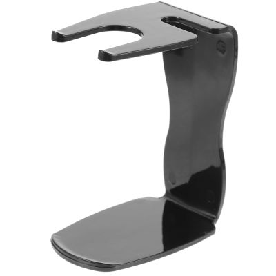 BUTIFULSIC Black Razor Stand Plastic Shave Stand Sleek Contemporary Style Organizing Shaving Grooming Tools Bathroom Accessory