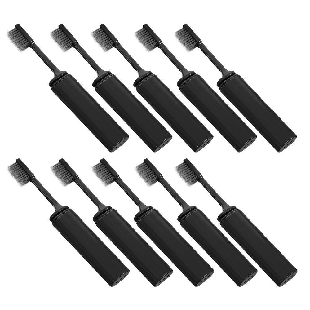 GALPADA 10pcs Folding Toothbrush Travel Portable Manual Toothbrushes with Dustproof Folding Mechanism Soft Bristles Pp Material Stylish Chic Design for Vacation