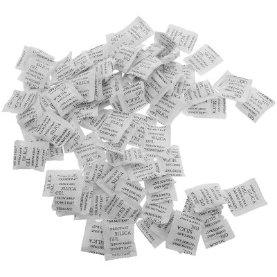 WESIEVYA 100Pcs Silica Gel Sachet Moisture Absorbers Silica Gel Dryer Safe for Human Use Freshness White Packets for Jewelry Wardrobe Storage