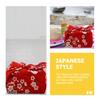 ADOCARN Japanese Style Bento Packing Cloth Fabric Wrapping Cloth with Cherry Blossom and Rabbit Print Red Untwisted Yarn Lightweight Design Convenient to Carry for Lunch Box view 3
