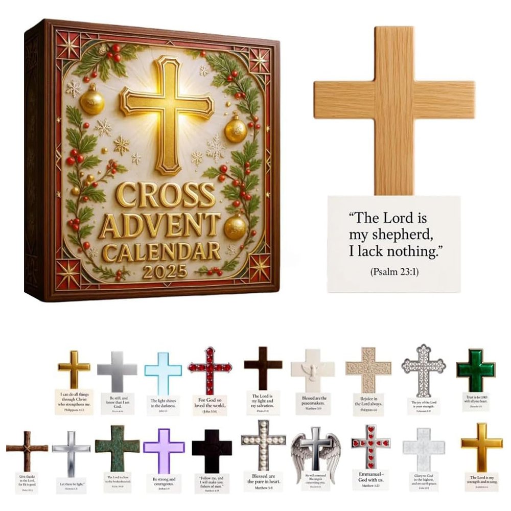 24 Day Advent Calendars Feature Pocket Sized Crosses Ornament and Daily Scripture Reflection for Spiritual Growth Acrylic Crosses Ornament Advent