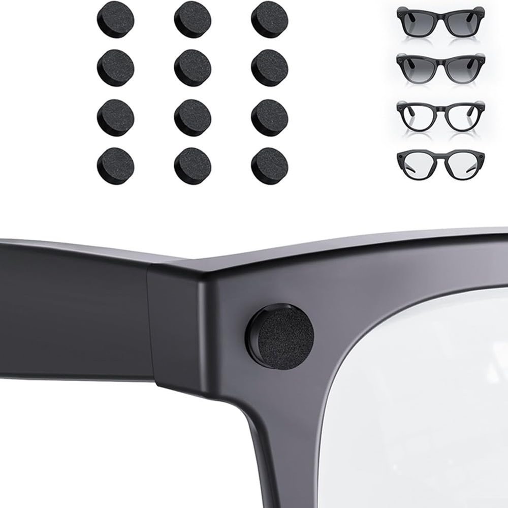 12 Pack LED Light Blocker Covers For Ray-Ban For Meta Smart Glasses, Privacy Camera Lens Shield Stickers For Wayfarer For Skyler Headliner, Ultra-Thin Black Tape Accessories