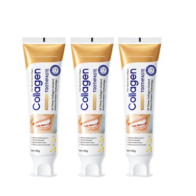 Collagens White Toothpaste, Nature Gentle Oral Care Toothpaste, Refreshing Breath, Removes Tooth Stains, Repairs Enamel, Natural Care for Sensitive Teeth (3)