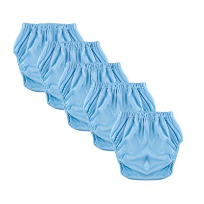 5 Pcs Adult Diaper Cover,Waterproof Plastic Pants for Adults Diapers Covers Washable Reusable Leakproof Panties for Incontinence Underwear(Blue,Small)
