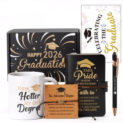 Graduation Gifts for Graduates Graduation Gift Box Includes 11oz Coffee Mug Compass Bracelet Inspirational Notebook and Pen Congratulations Card Congratulation Gift for College High School Graduates