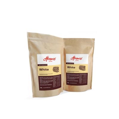 Hormozi Coffee - White Gourmet Hot Chocolate Flakes 250g - Rich Creamy Made with Real Chocolate